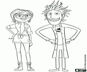 Flint and Sam, the protagonists coloring page