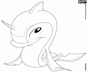 Floatsam, a dolphin of Neopets coloring page