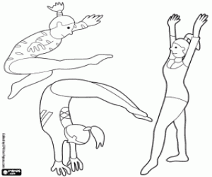 Floor, women artistic gymnastics coloring page