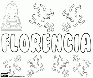 Florencia,name in spanish nd catalan coloring page