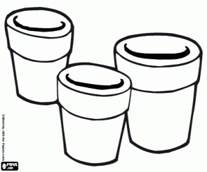 Flower pots coloring page