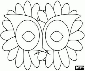 A flowers mask, Carnival coloring page