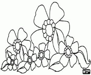 Flowers of different sizes coloring page