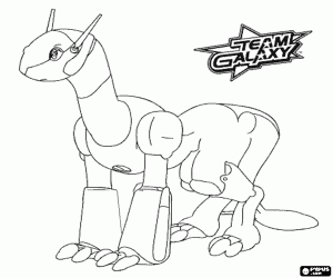 Fluffy, Team Galaxy robot dog coloring page