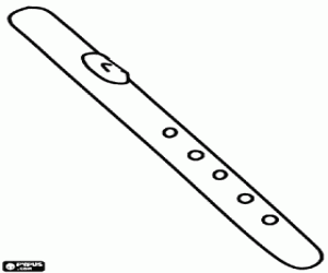 The flute, traditional instrument coloring page