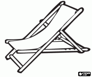 Folding canvas sunlounger or deckchair coloring page