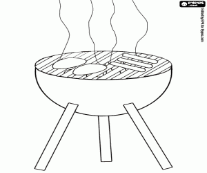 The food on the barbecue coloring page
