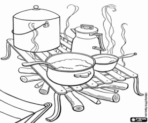 Food for explorers coloring page