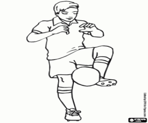 The footballer and the ball control coloring page
