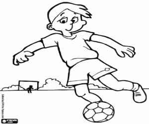 A footballer during the match coloring page