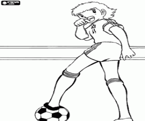 The footballer Oliver Hutton coloring page