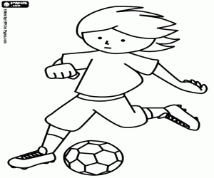 Footballer running with the ball coloring page