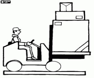 Forklift truck coloring page