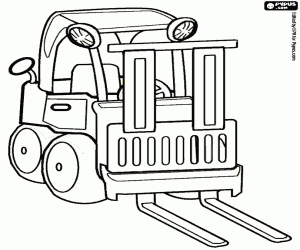 Forklift coloring page