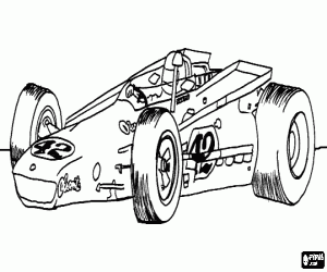Formula One or F1 racing car coloring page