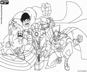 Four of the Avengers coloring page