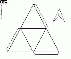 A four-sided polyhedron coloring page