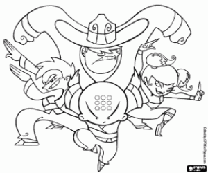 The four Xiaolin monks coloring page