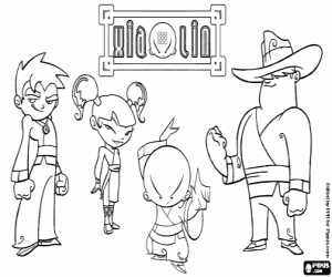 The four Xiaolin warriors coloring page