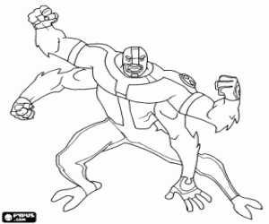 Fourarms, an alien from Ben 10 coloring page