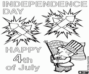 The fourth of July in the USA coloring page