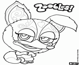The fox of Zoobles coloring page