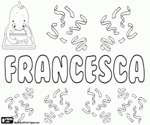 Francesca, italian and catalan name coloring page