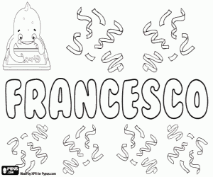 Francesco, italian name coloring page