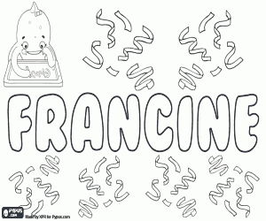 Francine, feminine name coloring page