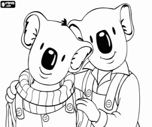 Frank and Buster, the koala brothers coloring page