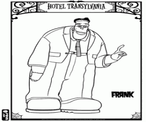Frank, the best friend of Dracula coloring page