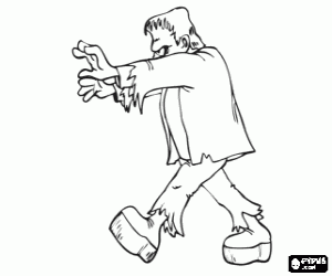 Frankenstein, a famous monster coloring page
