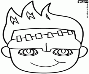 Frankenstein mask for child coloring page