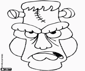 Frankenstein mask coloring page
