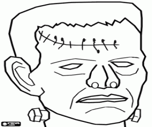 The Frankenstein monster mask coloring page