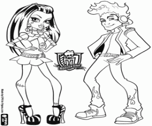 Frankie Stein and Hold Hyde coloring page