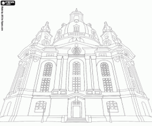 Frauenkirche church, Dresden coloring page