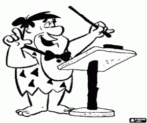 Fred Flintstone, orchestra conductor coloring page