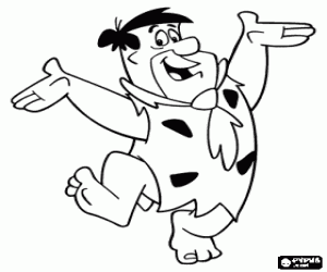 Fred Flintstone, the protagonist coloring page