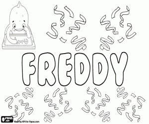 Freddy, diminutive in English coloring page