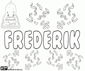 Frederik, male name coloring page