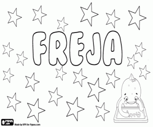 Freja, nordic name coloring page