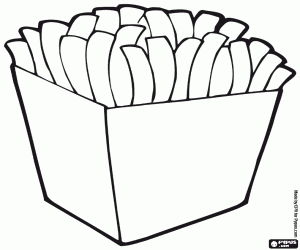 French fries coloring page