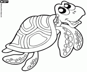 Fresh water turtle coloring page