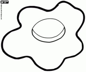 A fried egg, English breakfast coloring page