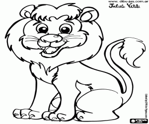 A friendly lion coloring page