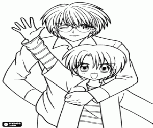 The friends Masahiro and Nagisa coloring page