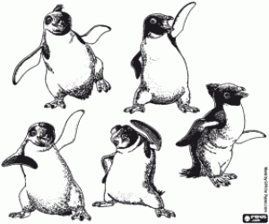 Friends of Mumble, the penguins coloring page