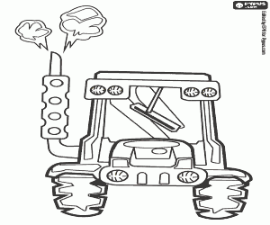 Front view, heavy machine coloring page