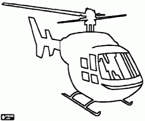 Front view of a helicopter coloring page